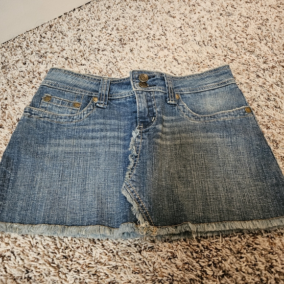 Hydraulic Blue Denim Mini Skirt - Picture 6 of 9